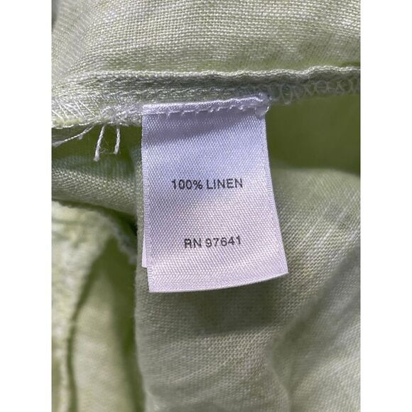 J.Jill Women Love Linen Peplum Back Tunic top sz large Button Up Pintuck Pleated - Picture 10 of 12